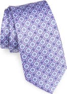Duchamp Medallion Jacquard Silk Tie