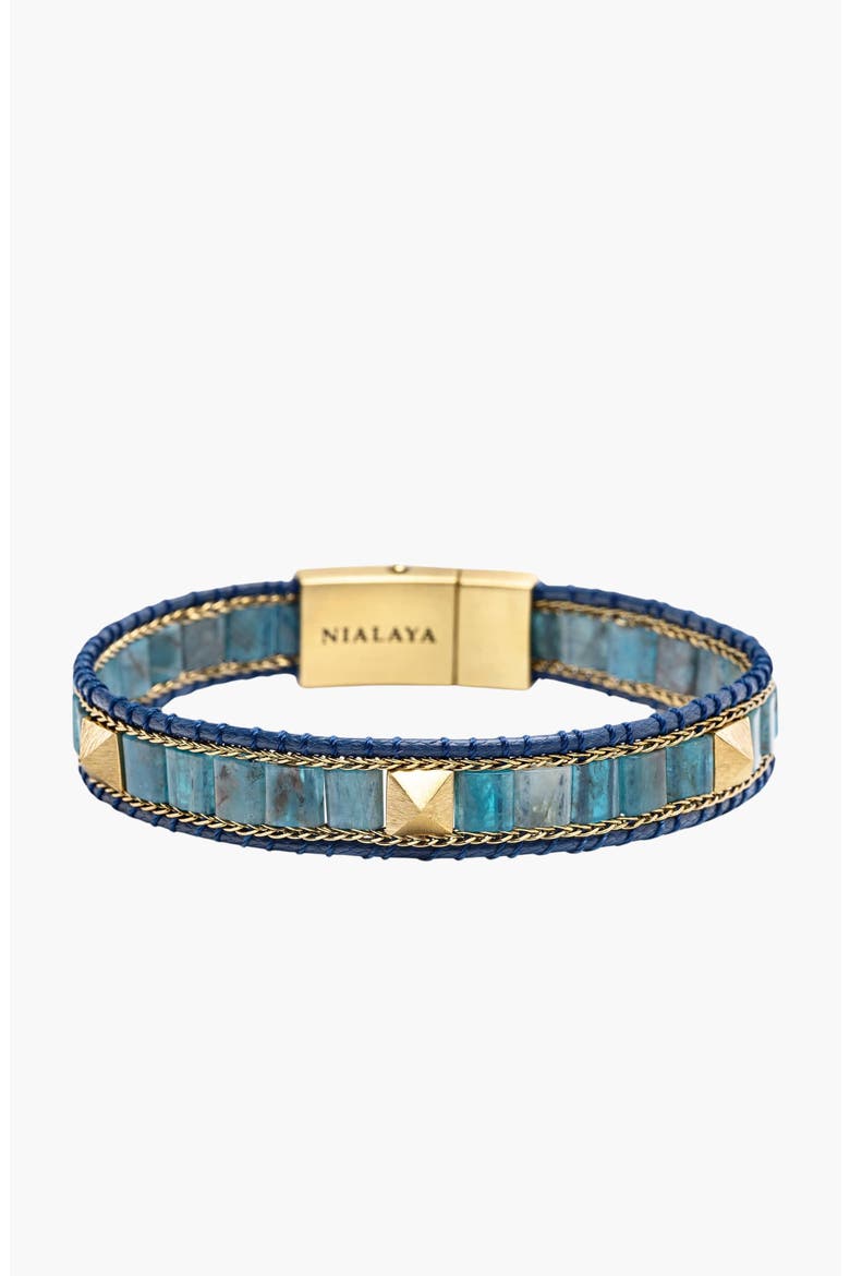 Apatite Stud Bracelet, Alternate, color, Blue Apatite