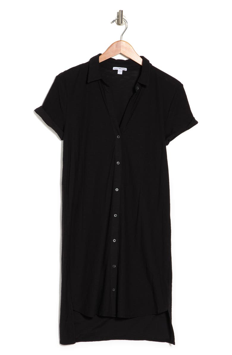 James Perse Short Sleeve High-Low Shirt Dress, Alternate, color,