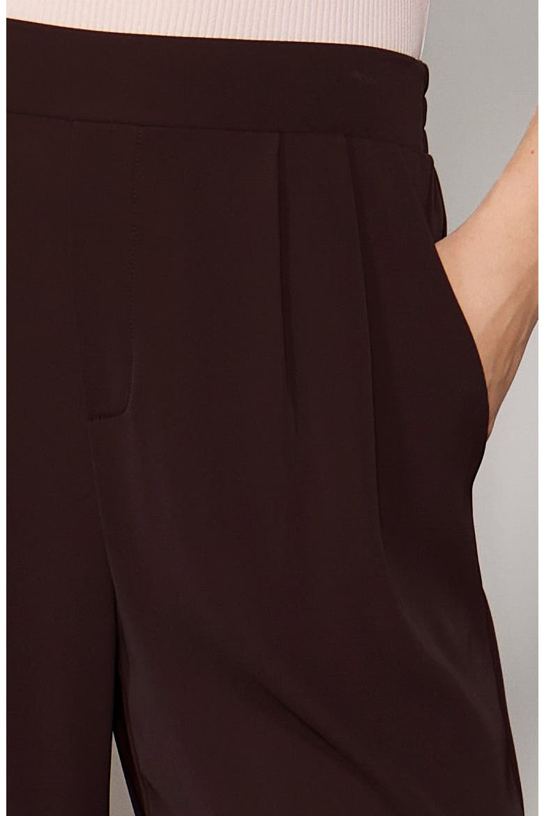 Pleated Wide Leg Crepe Pants, Main, color, GROUND COFFEE
