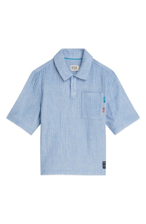Kids' Chambray Pocket Polo (Big Kid)