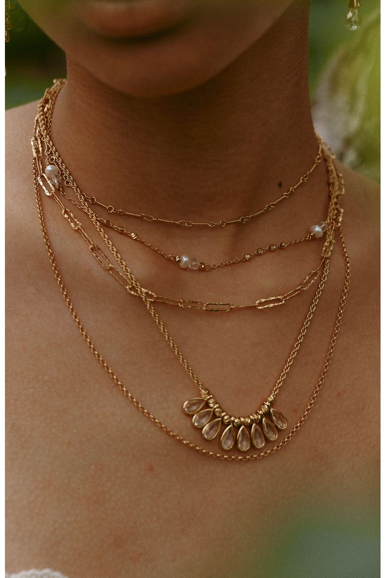Aeolian Echo Drop Necklace, Alternate, color, Gold