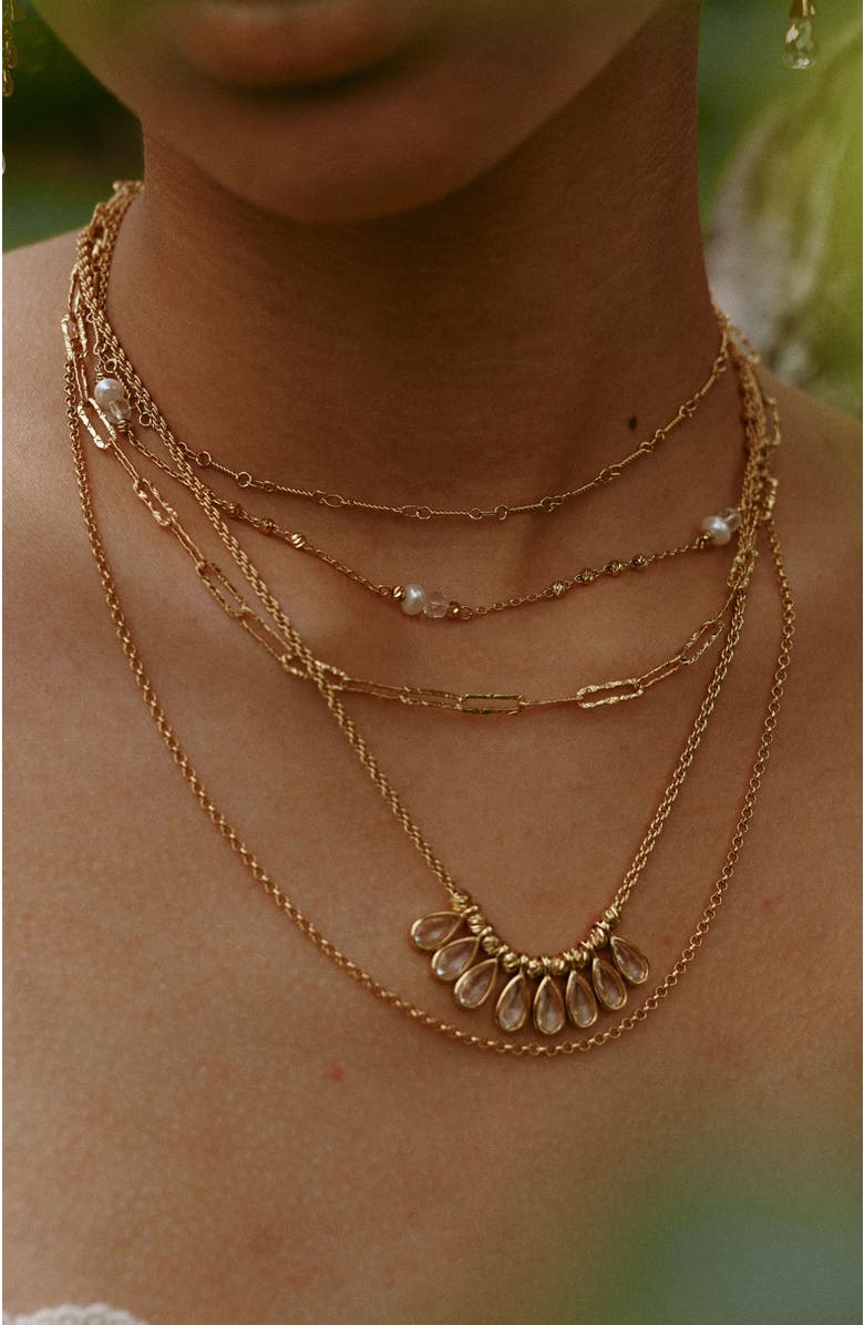 RETRO CHIC Aeolian Echo Drop Necklace, Alternate, color, Gold