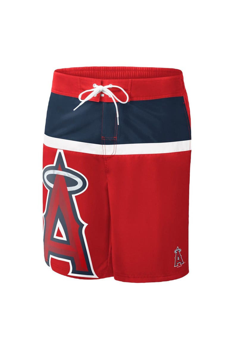 Men's G-III Sports by Carl Banks Red Los Angeles Angels Sea Wind Swim Shorts, Alternate, color, Red