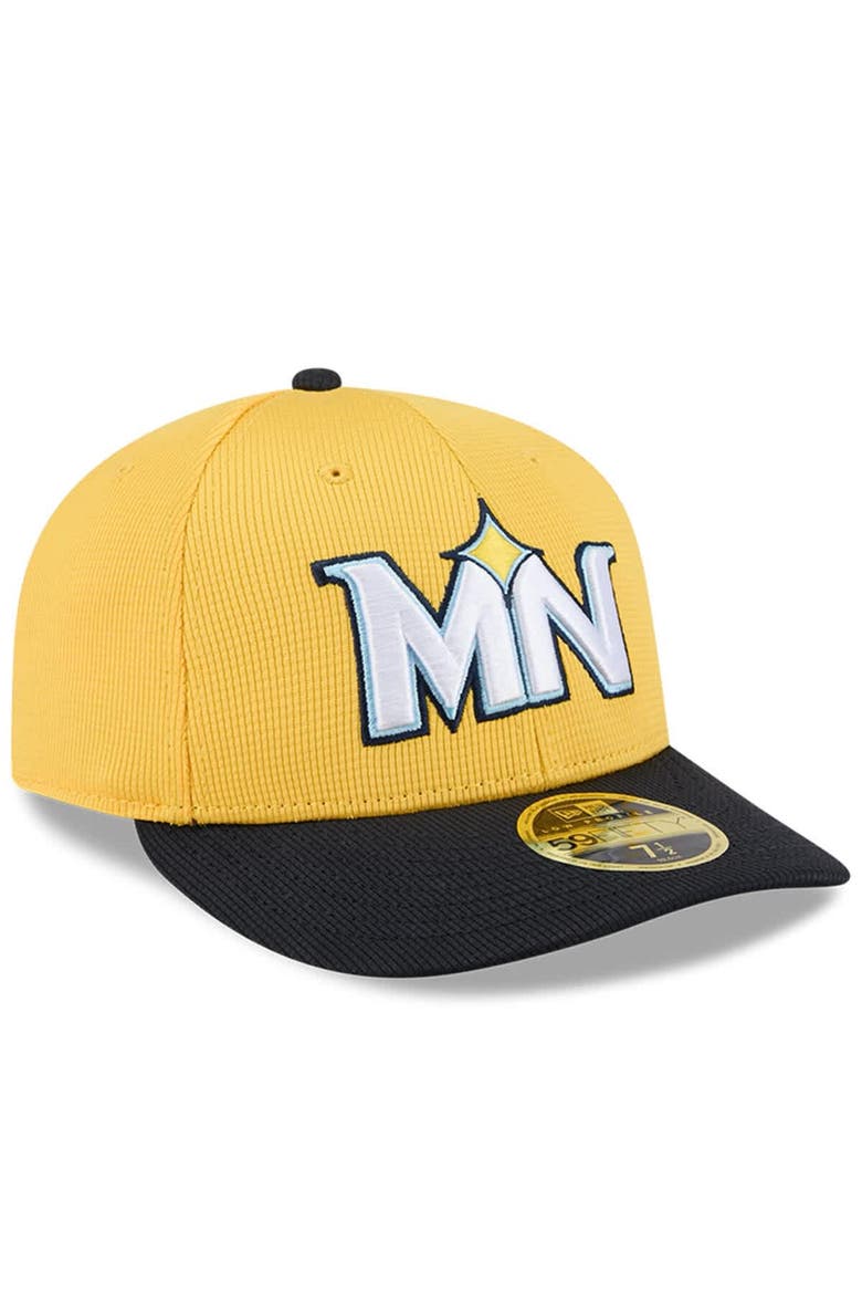 Men's New Era Yellow/Black Minnesota Twins City Connect Batting Practice Low Profile 59FIFTY Fitted Hat, Alternate, color, Yellow