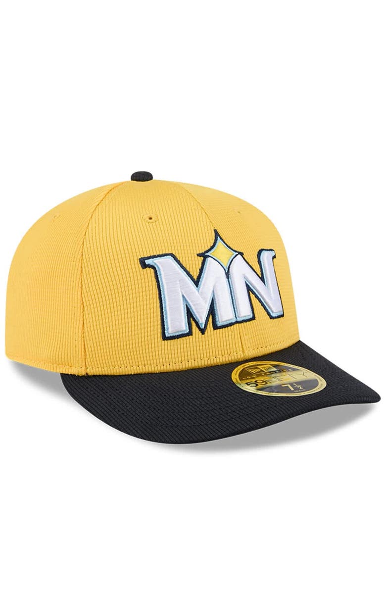 New Era Men's New Era Yellow/Black Minnesota Twins City Connect Batting Practice Low Profile 59FIFTY Fitted Hat, Alternate, color, Yellow
