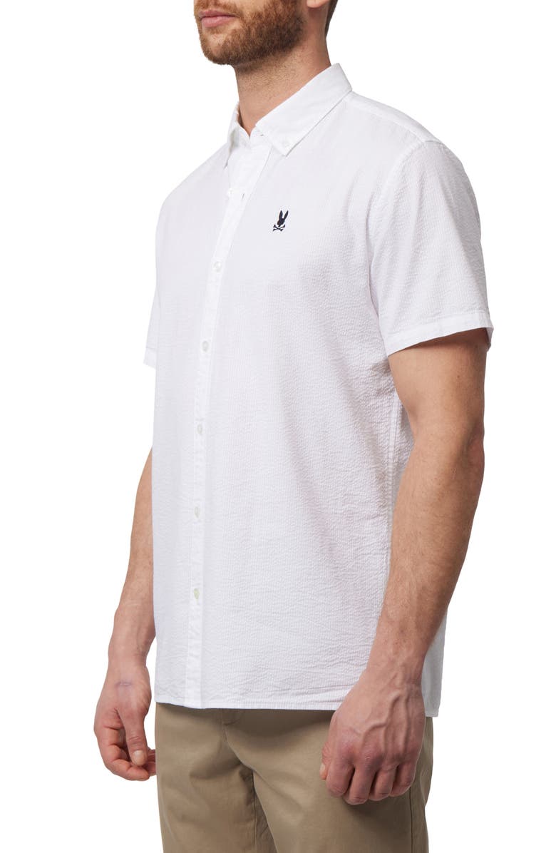 Psycho Bunny Alton Seersucker Short Sleeve Button-Down Shirt, Alternate, color,