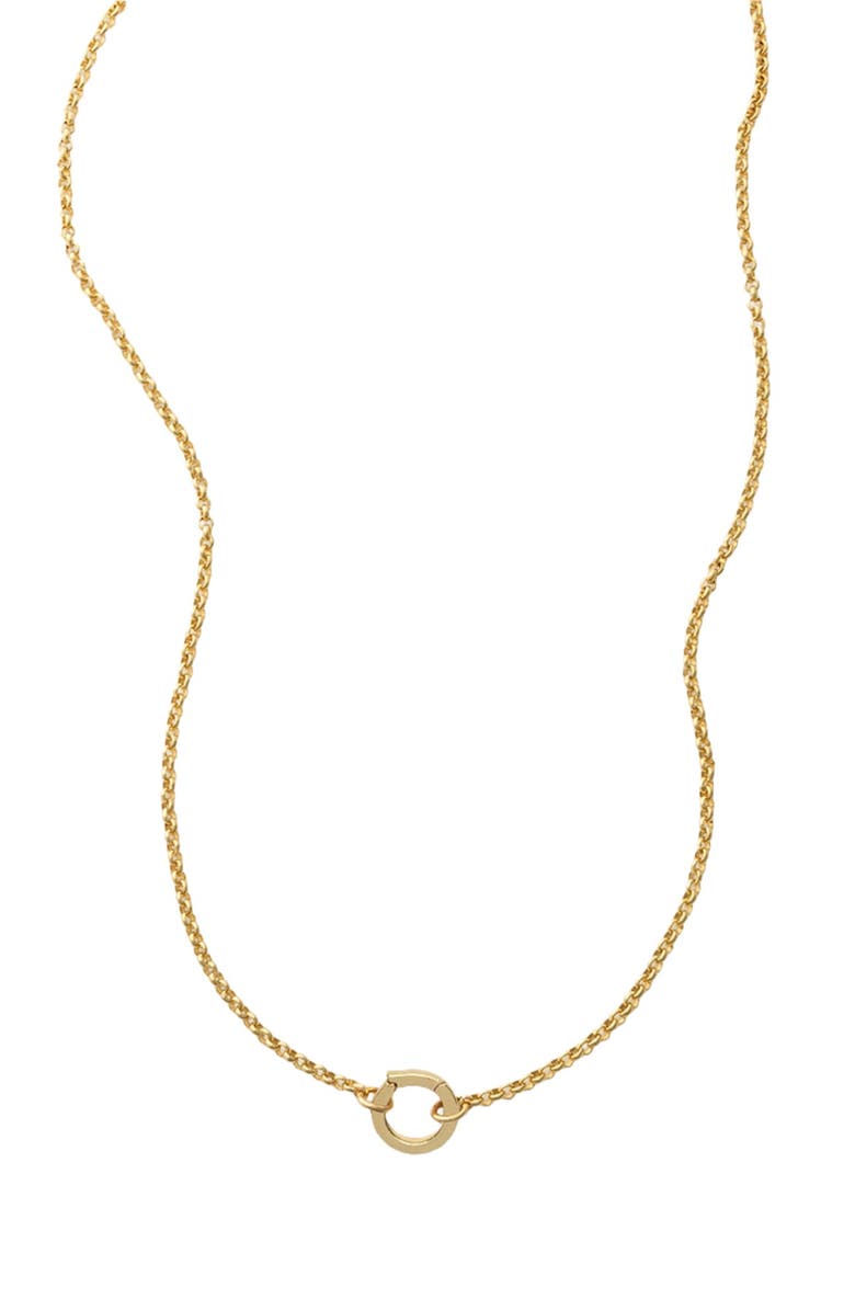 MADE BY MARY Rolo Charm Necklace with Link Lock, Main, color, Gold Filled With Link Lock