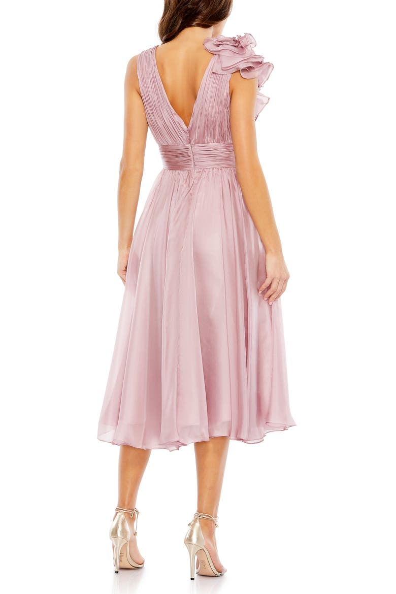 Sleeveless Chiffon A-Line Tea Length Cocktail Dress, Alternate, color, ROSE