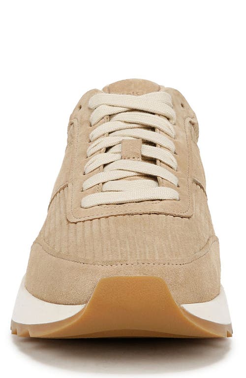 Vince Edric Corduroy Textured Suede Sneaker In Sand Trail
