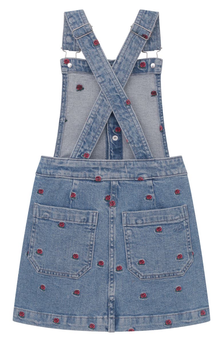 DL1961 Kids' Rose Embroidered Denim Pinafore, Alternate, color, 