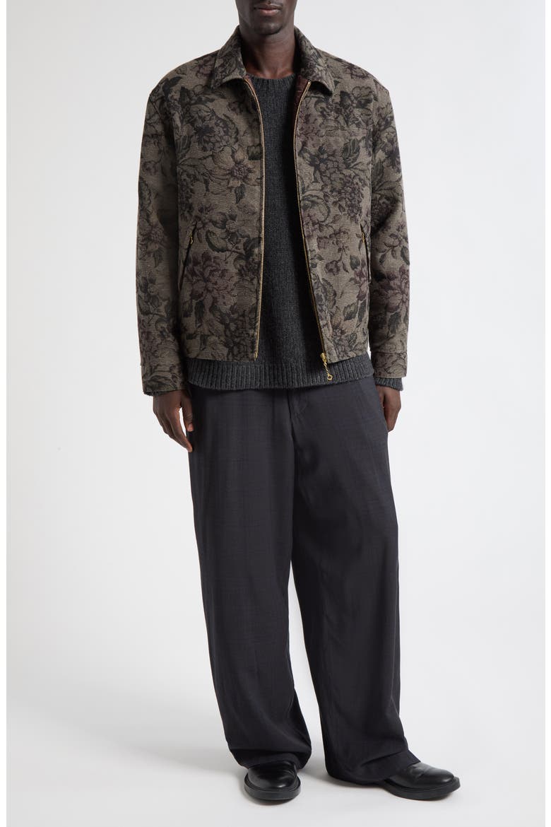 Cotton Blend Jacquard Jacket, Alternate, color, DARK KHAKI