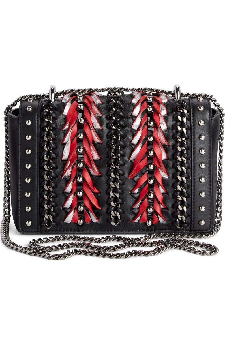 Balmain Baby Box Woven Leather Shoulder Bag, Alternate, color,