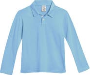 CITY THREADS Baby Boys 100% Cotton Knit Jersey 2-Button Long Sleeve Polo