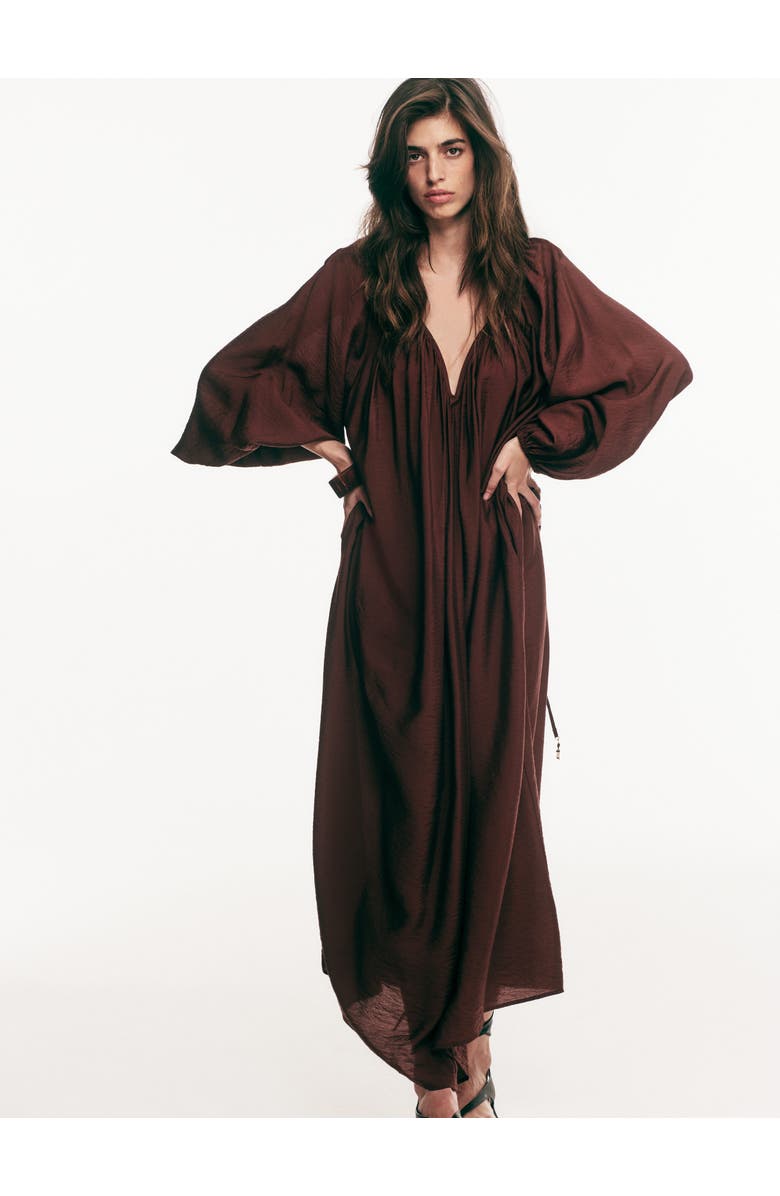 H&M Oversized Tunic Dress, Alternate, color, Dark Brown