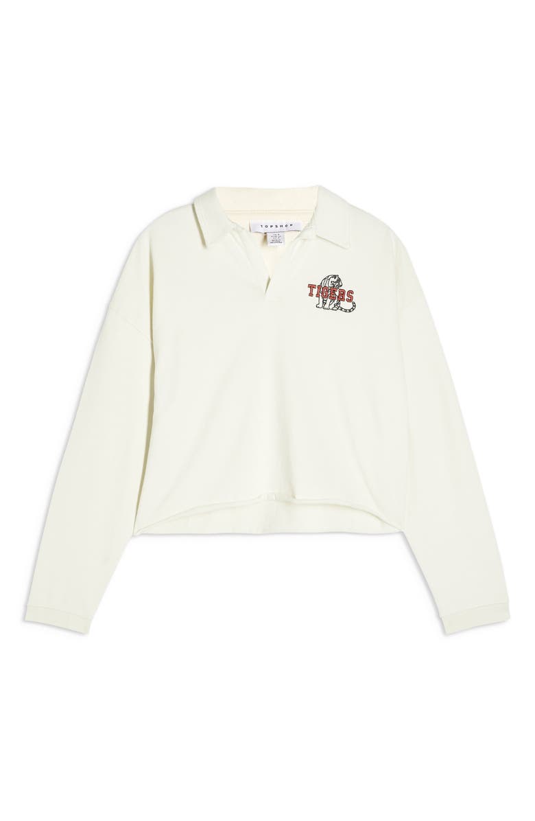 Topshop Tigers Rugby Polo Shirt, Alternate, color, 