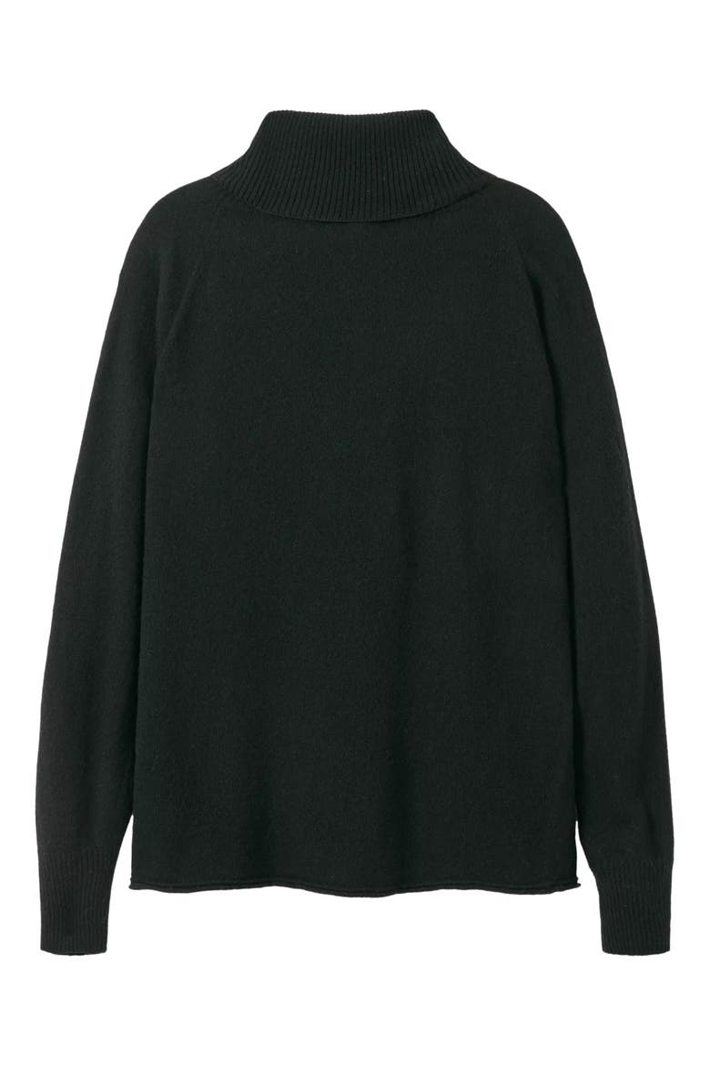 Geelong Wool Slouch Turtleneck Sweater, Alternate, color, BLACK