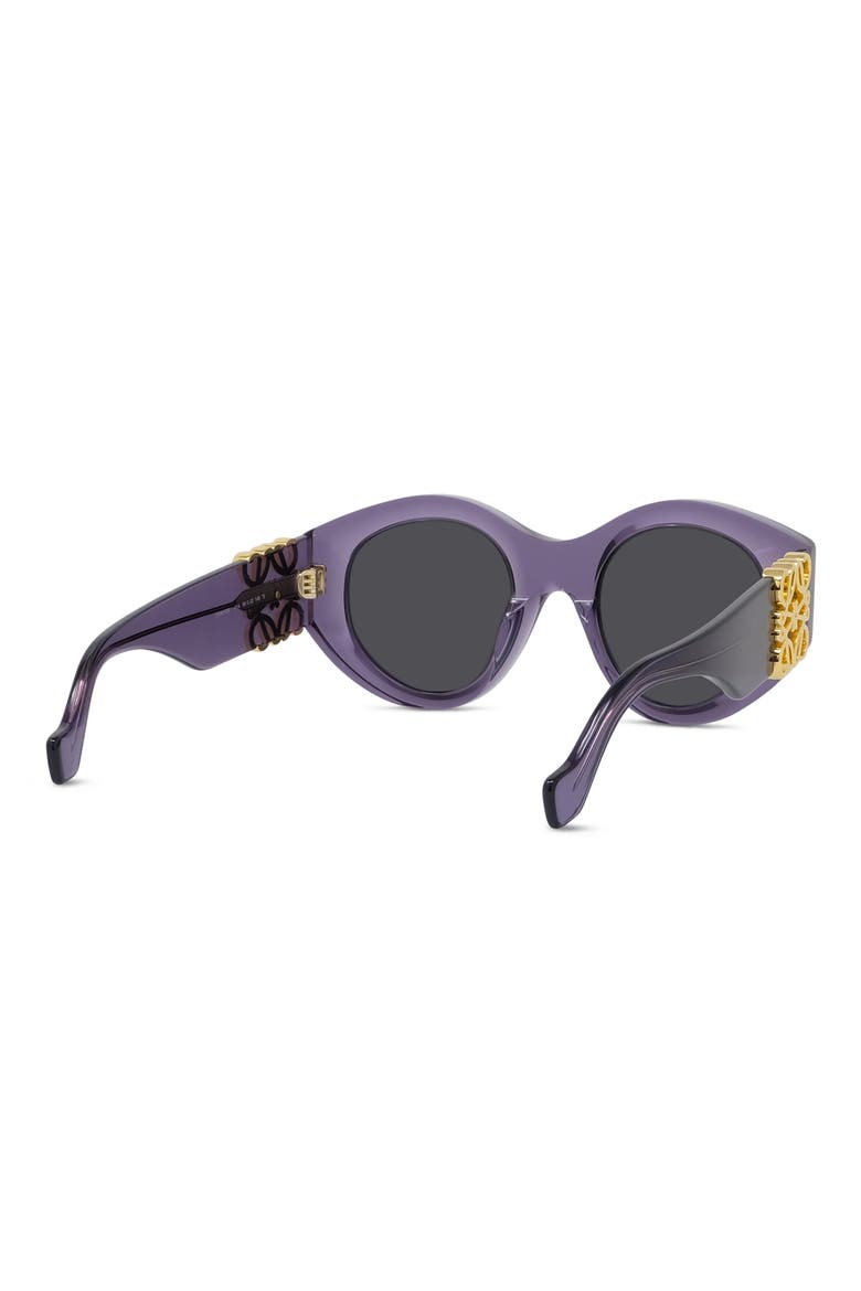 Anagram 50mm Round Sunglasses, Alternate, color, SHINY VIOLET / SMOKE