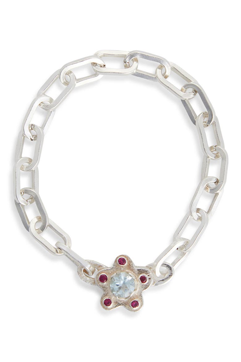 Blue Raspberry Bracelet, Main, color, SILVER BLUE TOPAZ RUBY
