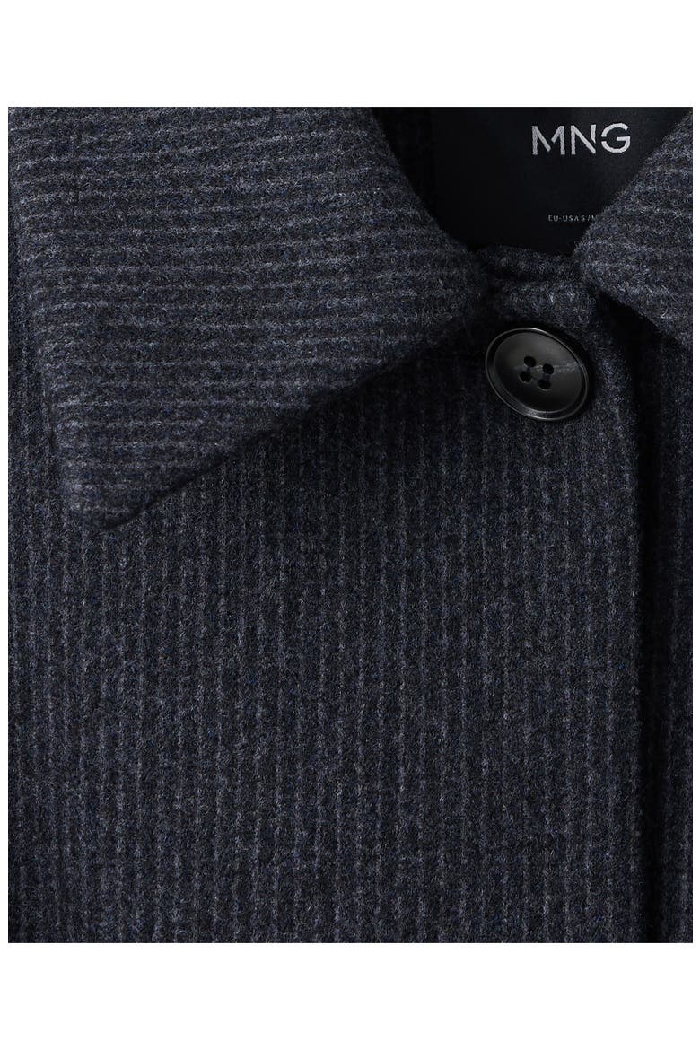 Striped Cloth Coat, Alternate, color, NAVY