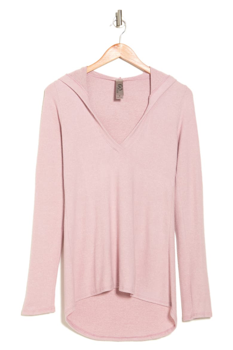 Hooded Tunic Sweater, Alternate, color, GOSSAMER PINK