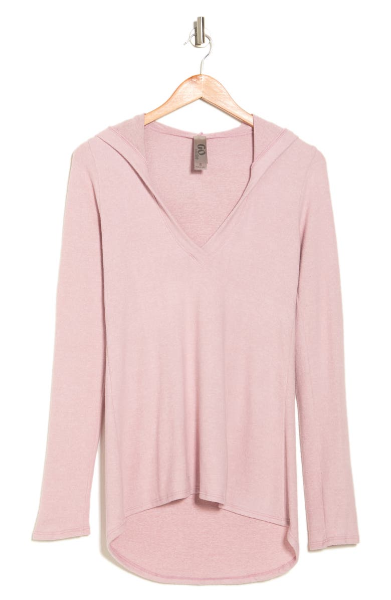 GO COUTURE Hooded Tunic Sweater, Alternate, color, Gossamer Pink