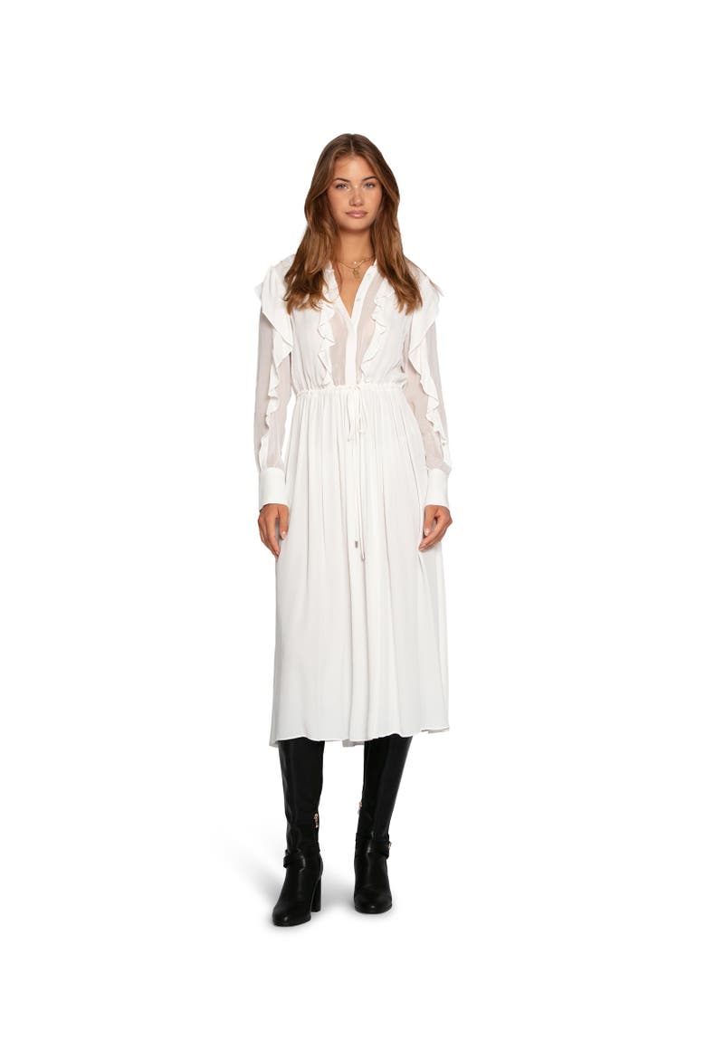 Slow Dance Frill Midi Dress, Main, color, White