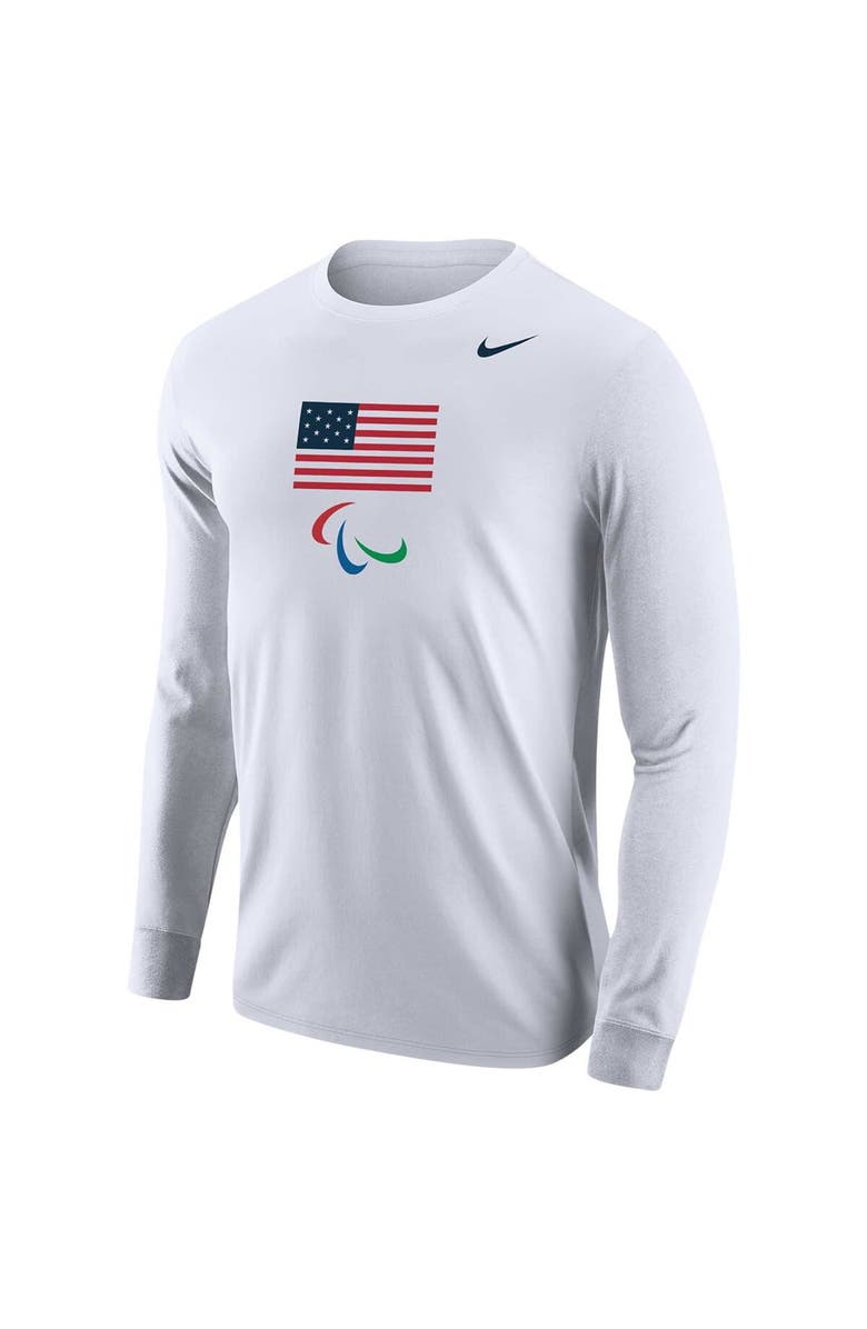 Nike Men's Nike White Team USA Paralympic Core Long Sleeve T-Shirt, Alternate, color,