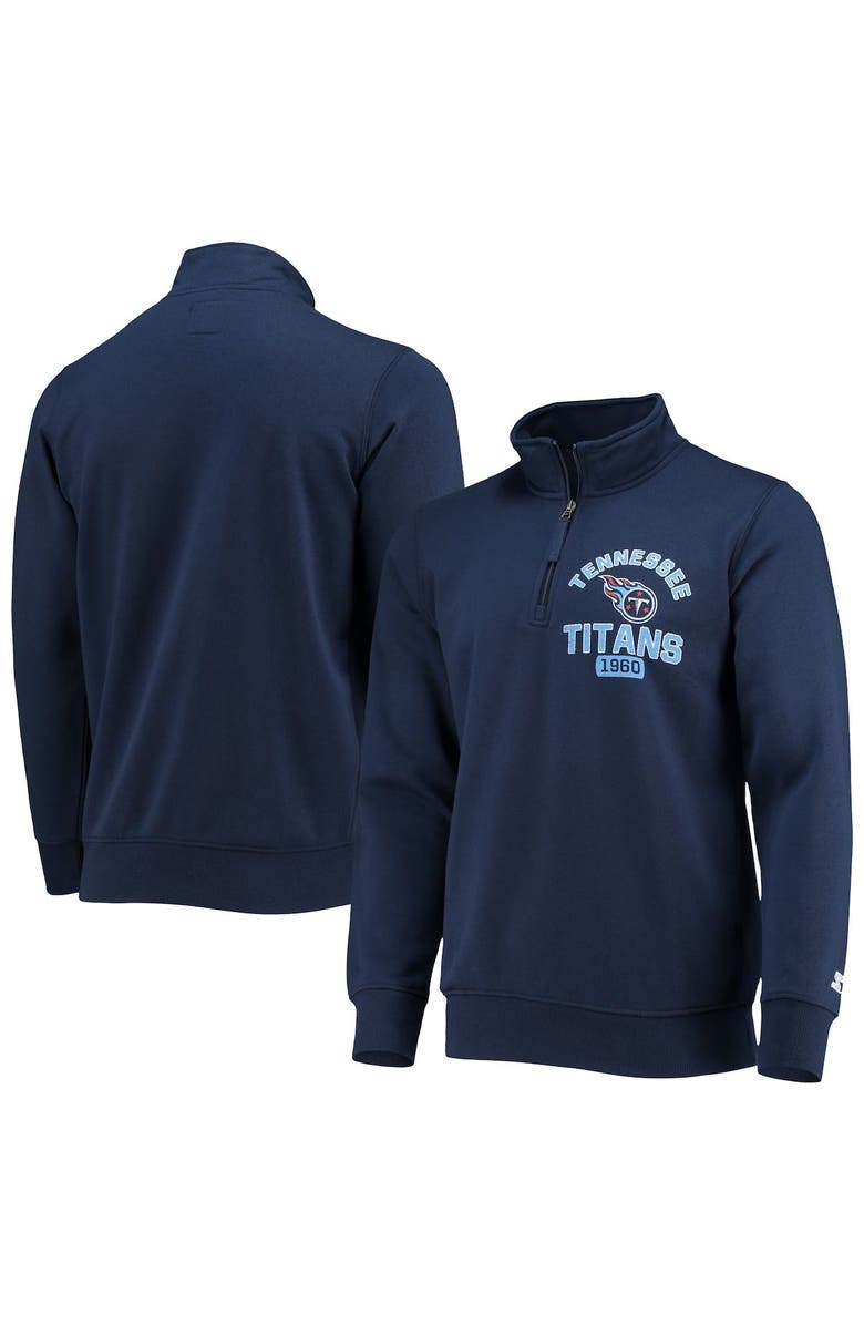 STARTER Men's Starter Navy Tennessee Titans Heisman Quarter-Zip Jacket, Main, color, Navy