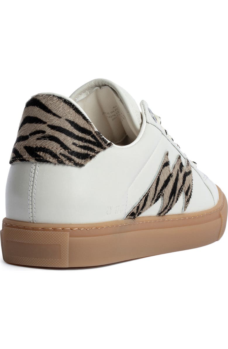 Zadig & Voltaire Zebra Print Genuine Calf Hair Sneaker, Alternate, color,