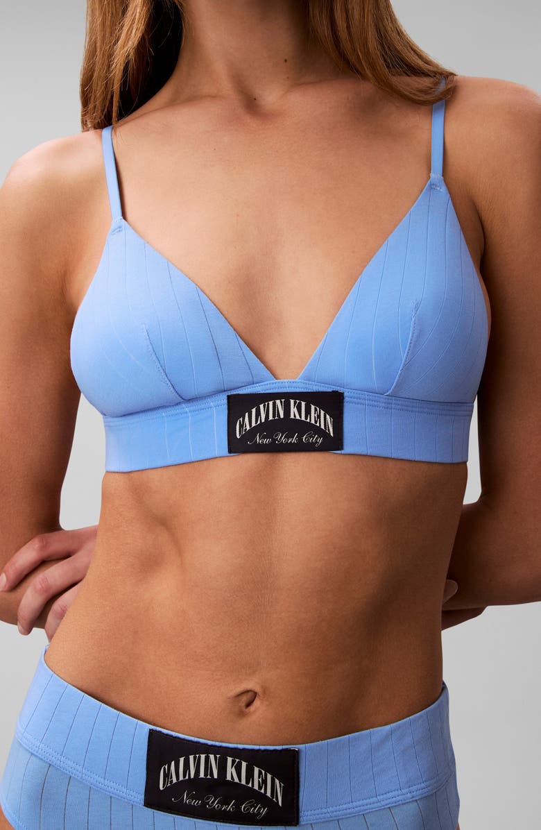 Calvin Klein Heritage Classic Lightly Lined Triangle Bra, Alternate, color, Blue Descent