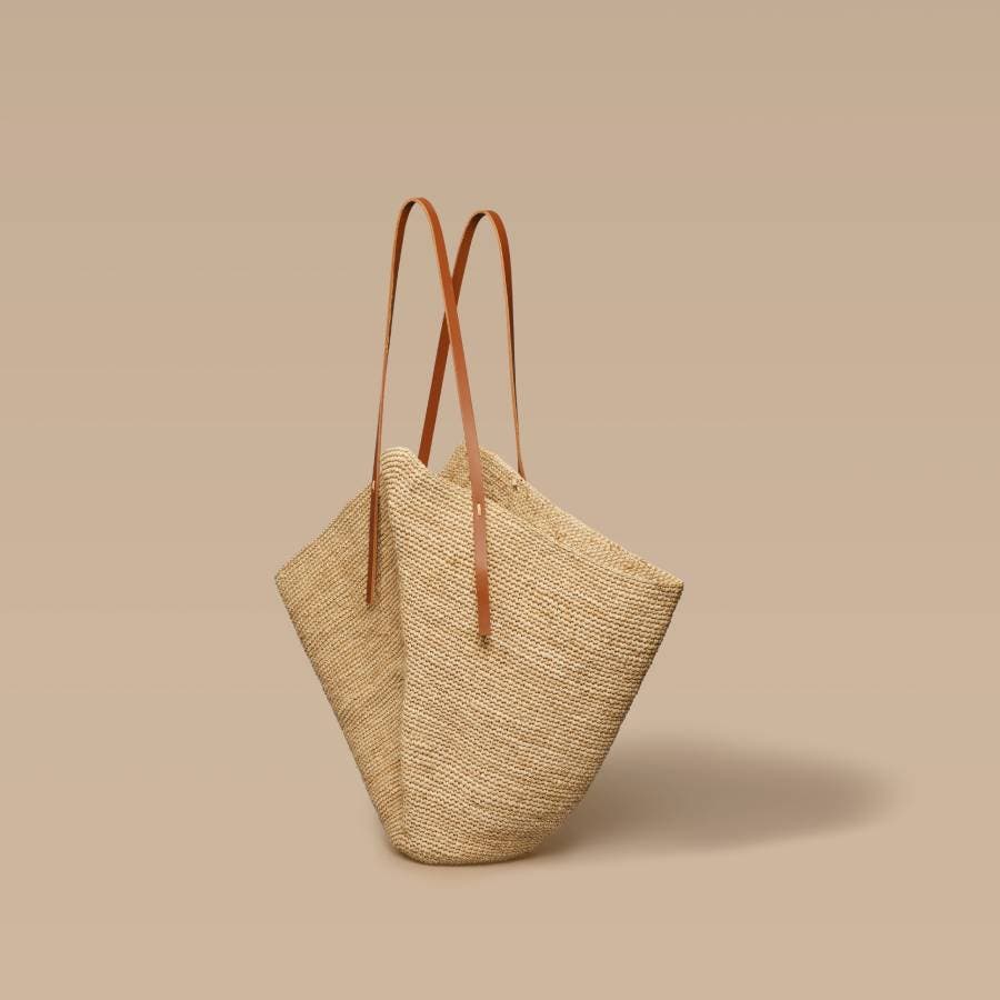 indego africa Bibiri Crochet Raffia Tote, Alternate, color, 