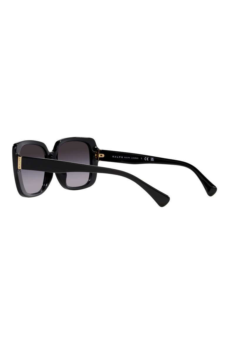 55mm Gradient Rectangular Sunglasses, Alternate, color, SHINY BLACK