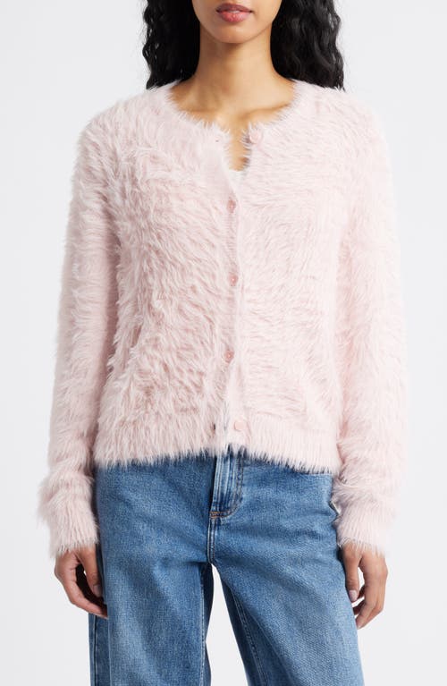 Bp. Sparkle Fuzzy Cardigan In Pink