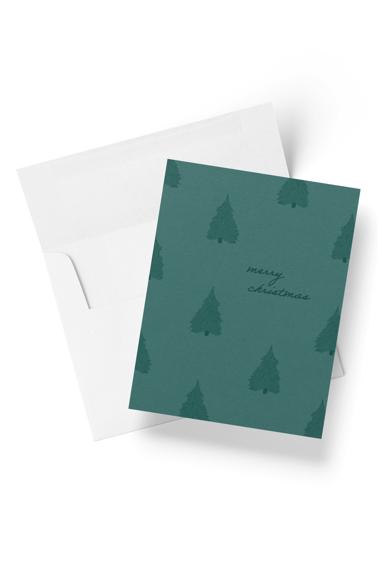 Christmas Trees Boxed Set of 8 Greeting Cards, Alternate, color, Green Trees