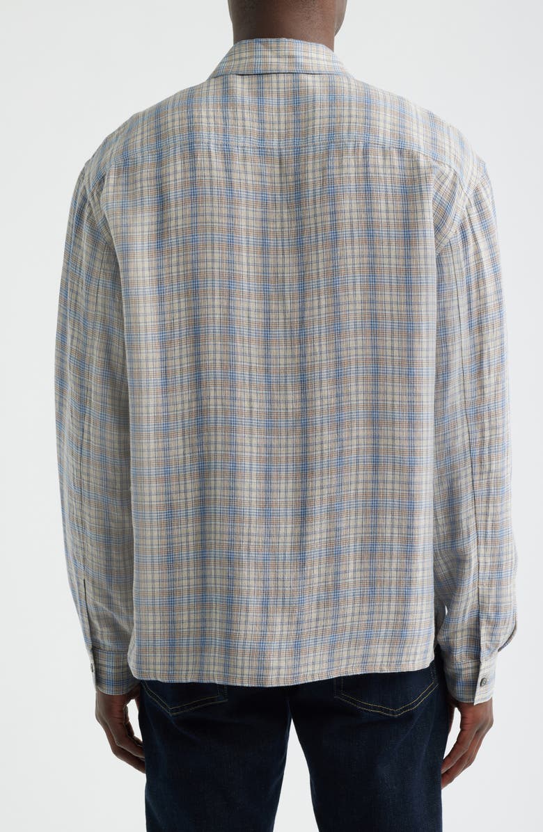 FRAME Plaid Button-Up Shirt, Alternate, color, Cream/ Blue Plaid