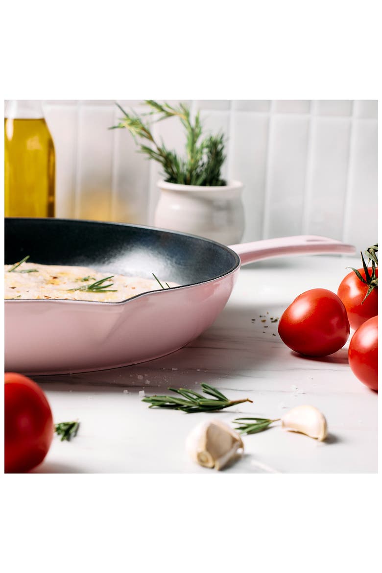12-Inch Enameled Cast Iron Fry Pan, Alternate, color, PINK