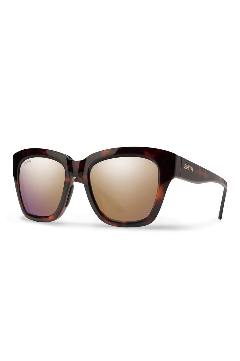 Sway 52mm ChromaPop™ Polarized Square Sunglasses, Alternate, color, TORTOISE / CHROMAPOP POLARIZED ROSE GOLD MIRROR