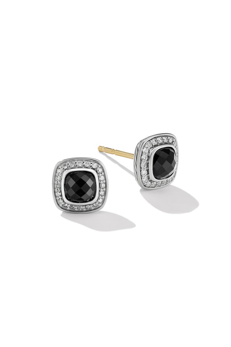 Petite Albion Stud Earrings, Main, color, BLACK ONYX