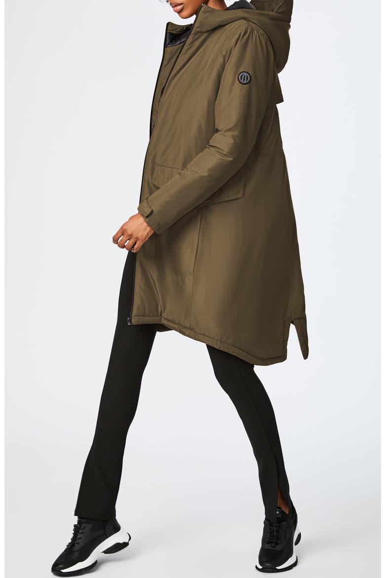 Insulated Hooded Raincoat, Alternate, color, OLIVIA