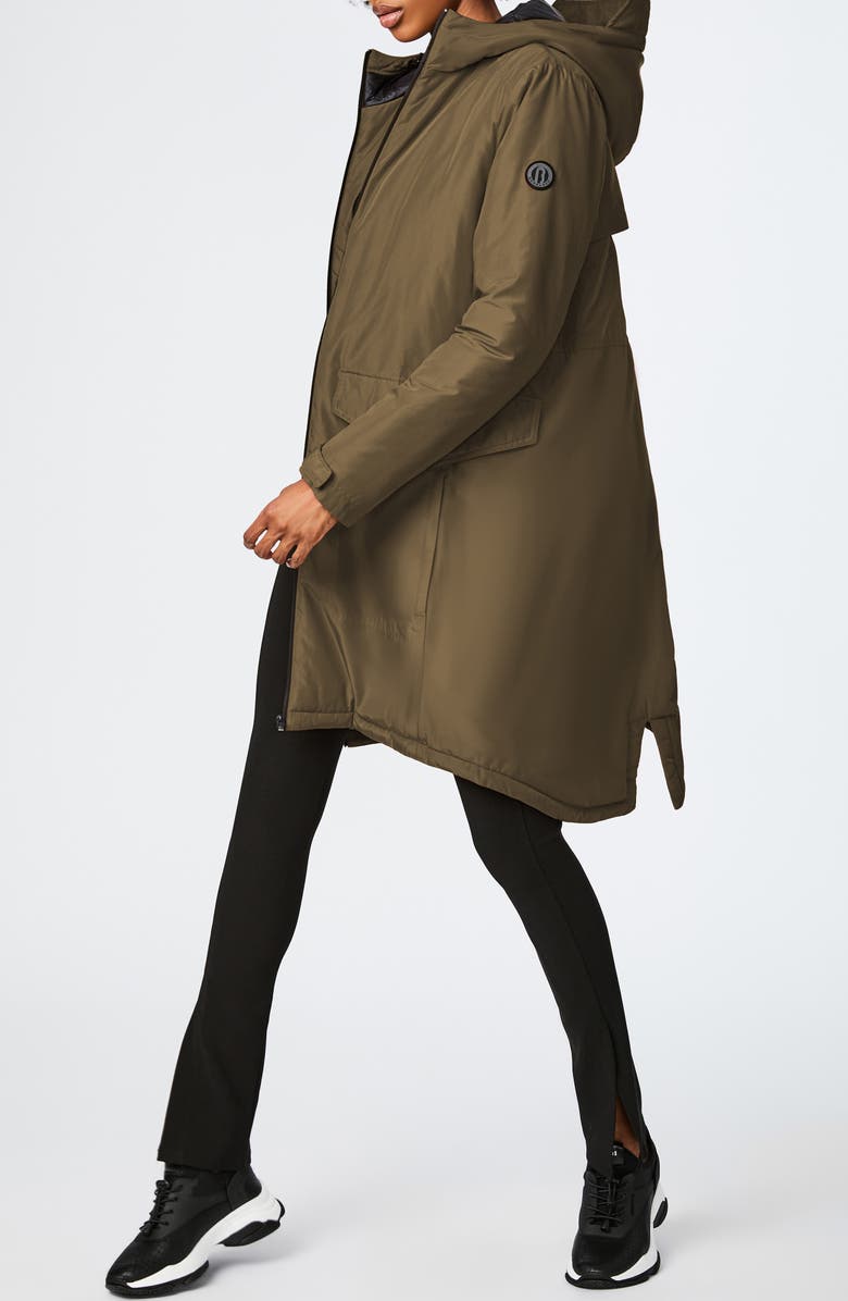Bernardo Insulated Hooded Raincoat, Alternate, color, Olivia