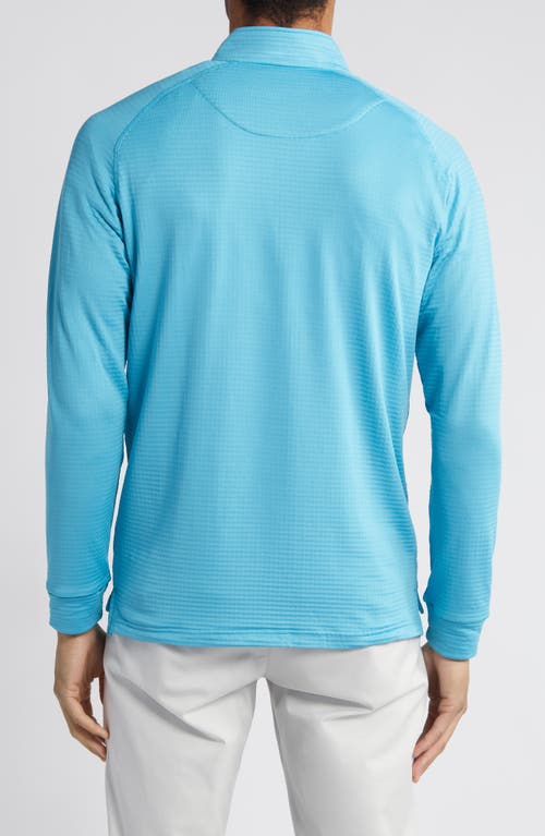 Swannies Lukas Quarter Zip Waffle Golf Pullover In Blue