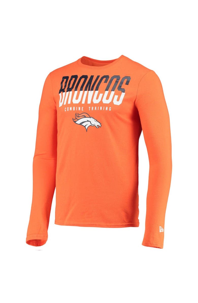 New Era Men's New Era Orange Denver Broncos Combine Authentic Split Line Long Sleeve T-Shirt, Alternate, color, 