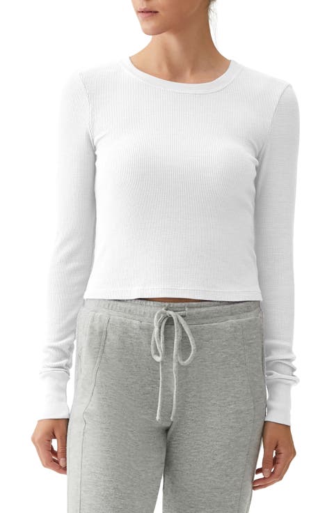 Palmer Cropped Long Sleeve Thermal T-Shirt