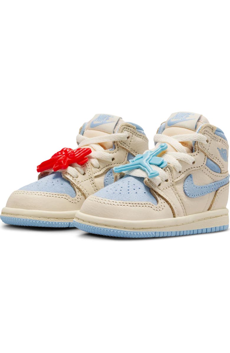 Jordan Kids' Air Jordan 1 Retro High OG Basketball Sneaker, Main, color, Pale Ivory/ Blue/ Coconut Milk