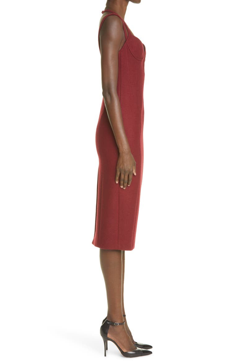 Boiled Wool Blend Body-Con Dress, Alternate, color, OX BLOOD