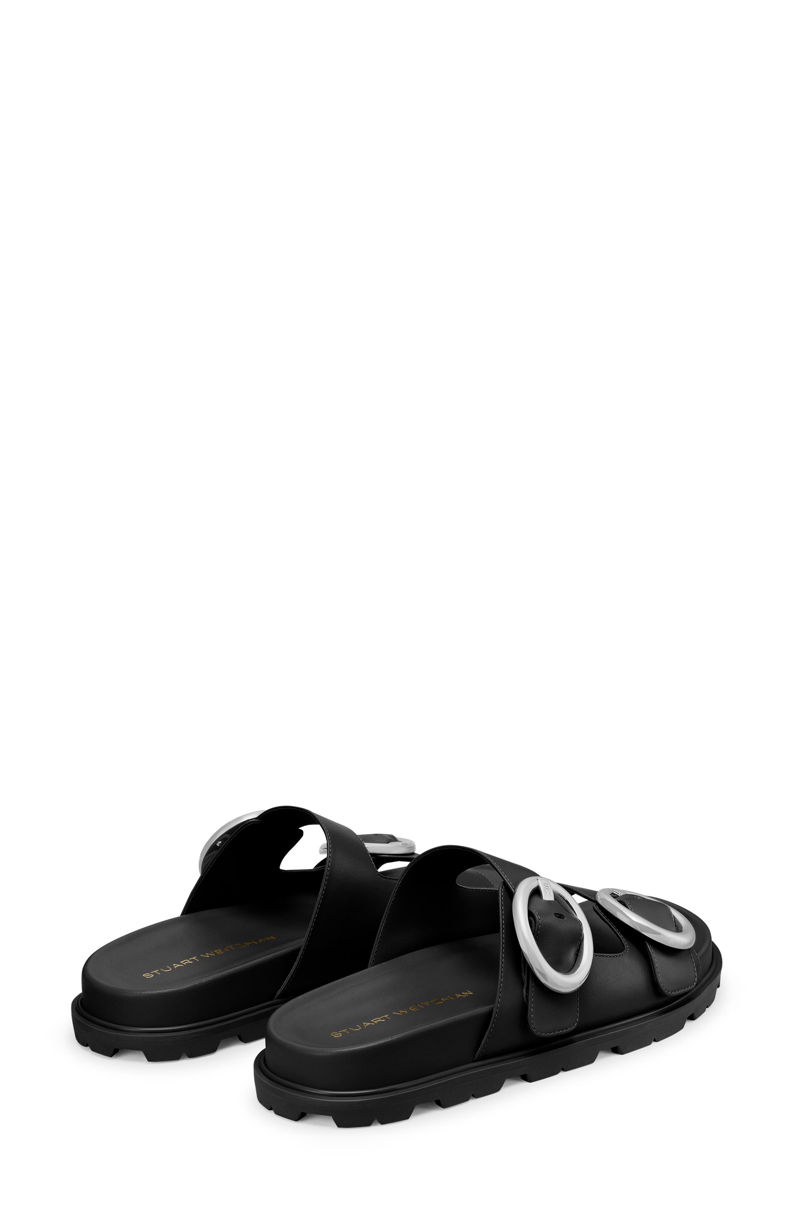 Stuart Weitzman Benni Two-Strap Sandal, Alternate, color, Black