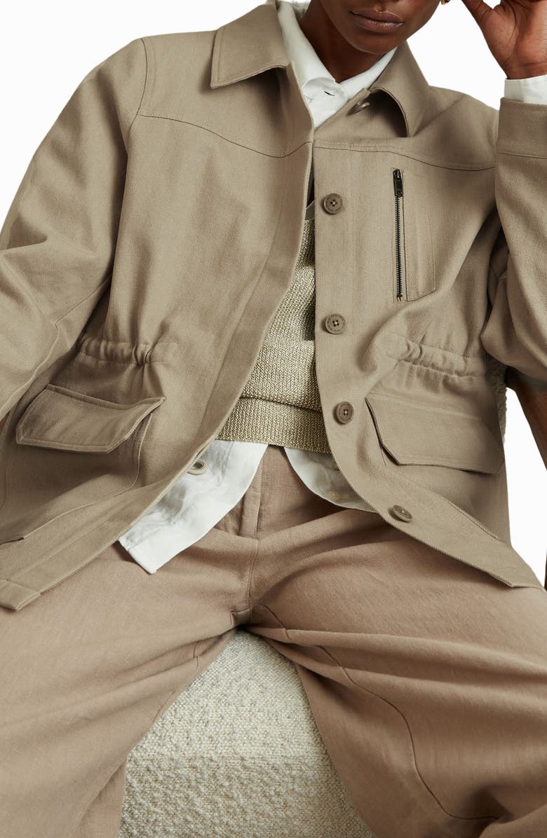 Reiss Brooklyn Cotton Utility Jacket, Alternate, color, Neutral