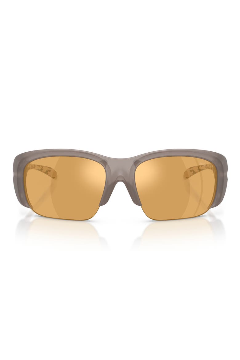 62mm Oversize Mirrored Pillow Sunglasses, Main, color, MILKY MATTE / DARK GREY MIRROR