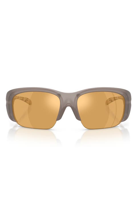 62mm Oversize Mirrored Pillow Sunglasses